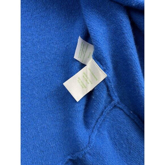 Lilly Pulitzer Sweater Womens Small Blue Cashmere Hooded Cardigan Ruffle Hem - Picture 6 of 8